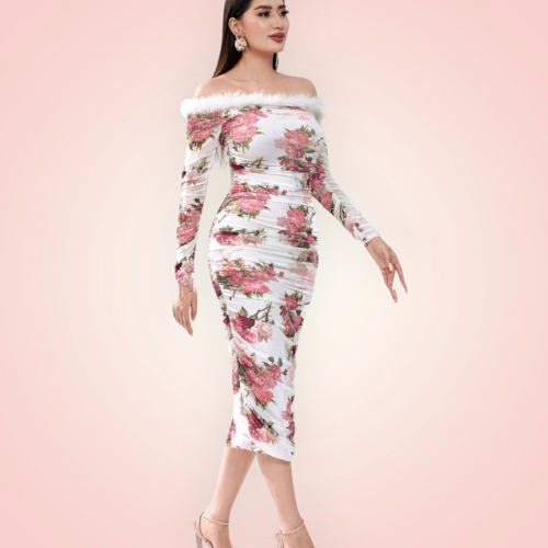 فستان يق مكشوف الكتف 