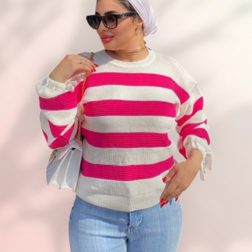بلوزه مقلم اوفر سايز